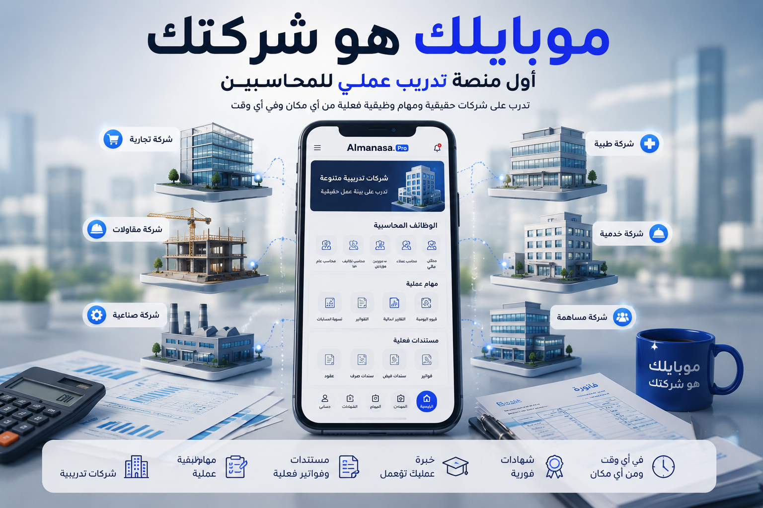 موبايلك هو شركتك - منصة المنصة برو للتدريب المحاسبي العملي